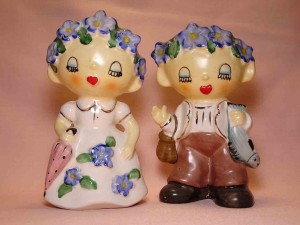 Four Seasons Flower Children salt and pepper shakers - Spring