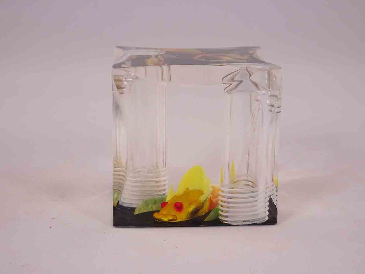 Lucite one piece fish salt and pepper shaker