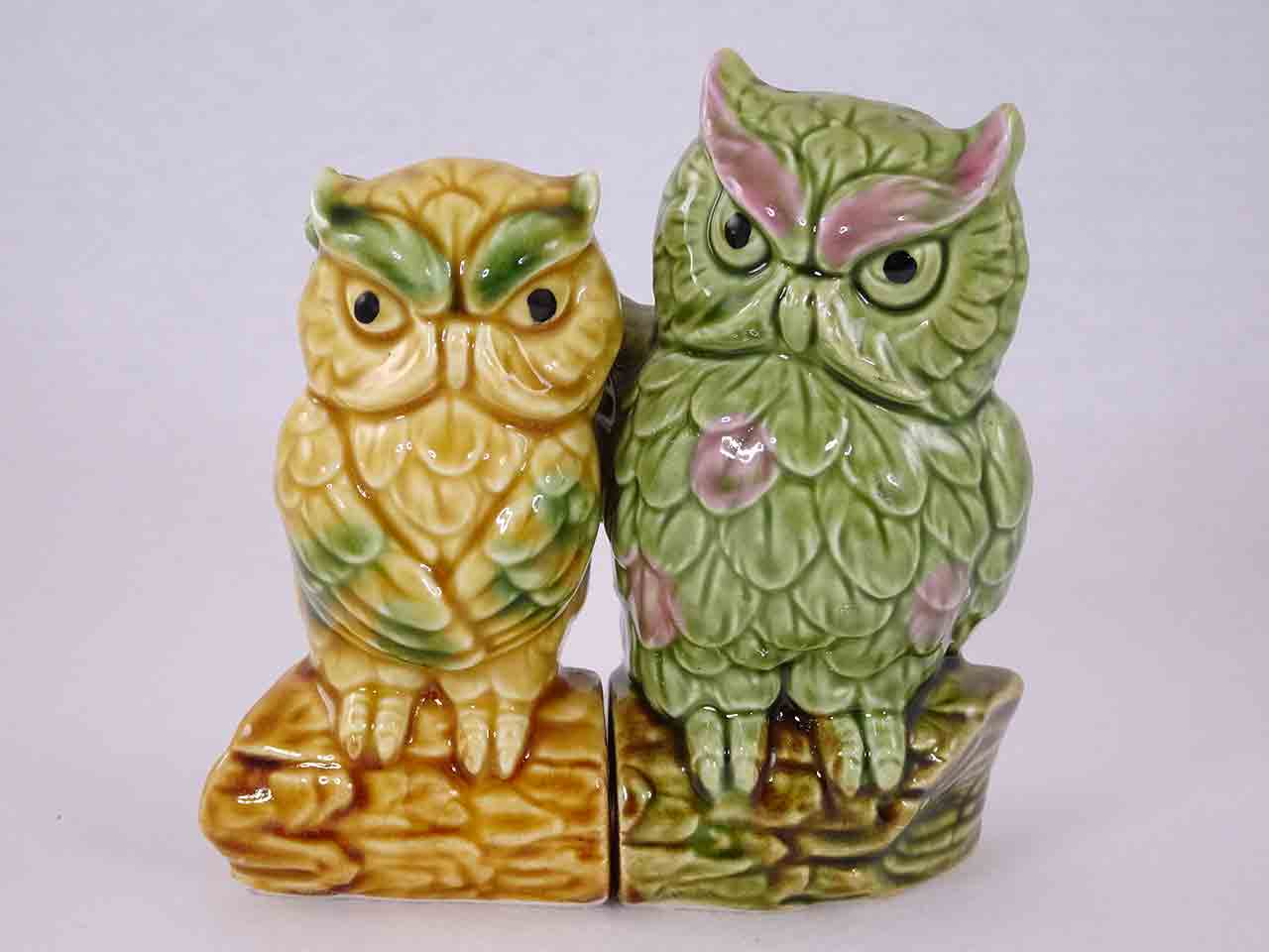 Owls salt and pepper shakers from series entitled Norleans Animals - One with Arm Over the Other