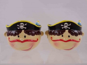 Pirate Heads that Double as Eggcups salt and pepper shakers