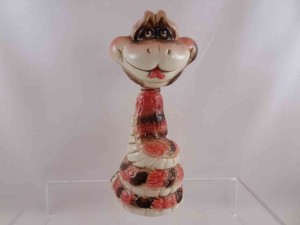 Linda Sexton tall bobblehead animals salt and pepper shakers - snake