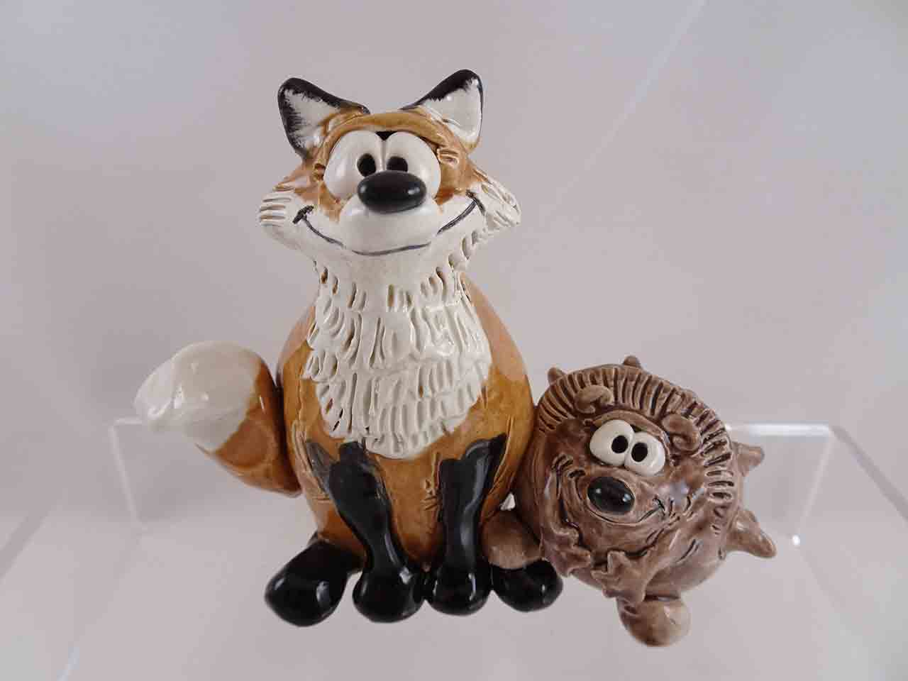 Fox and hedgehog salt and pepper shakers by Kath Jamison