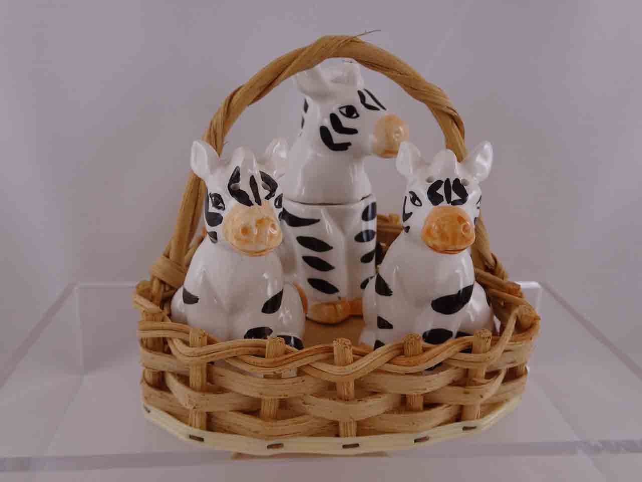 Zebra condiment salt and pepper shakers