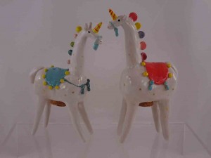 Unicorns salt and pepper shakers by Agata / Matylda Ceramics from Poland