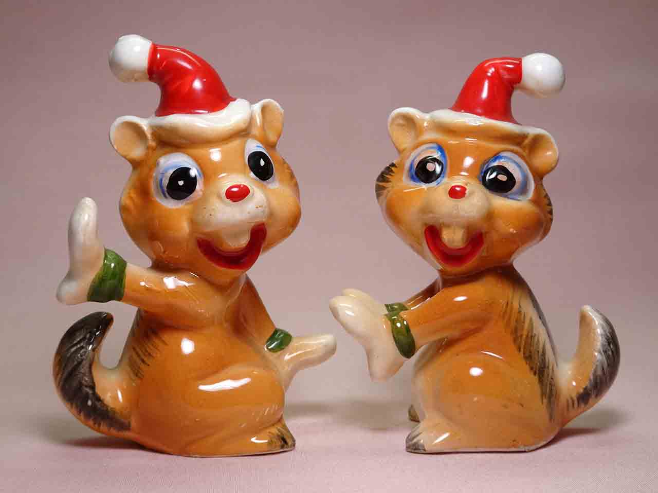 Kreiss Christmas chipmunks salt and pepper shakers