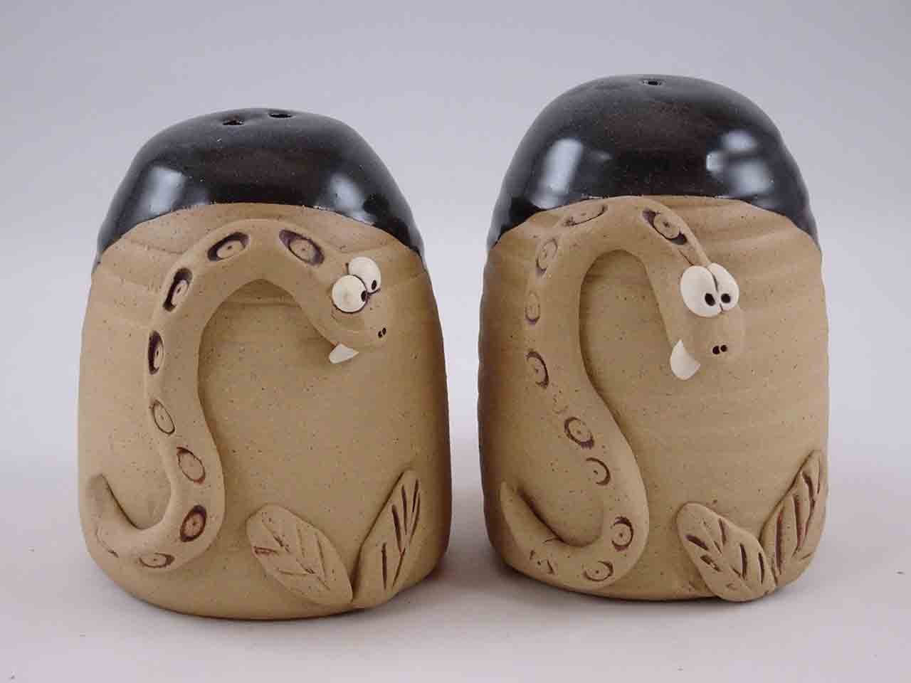 Pretty Ugly Pottery from Wales salt and pepper shakers - snakes