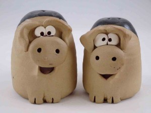 Pretty Ugly Pottery from Wales salt and pepper shakers - pigs