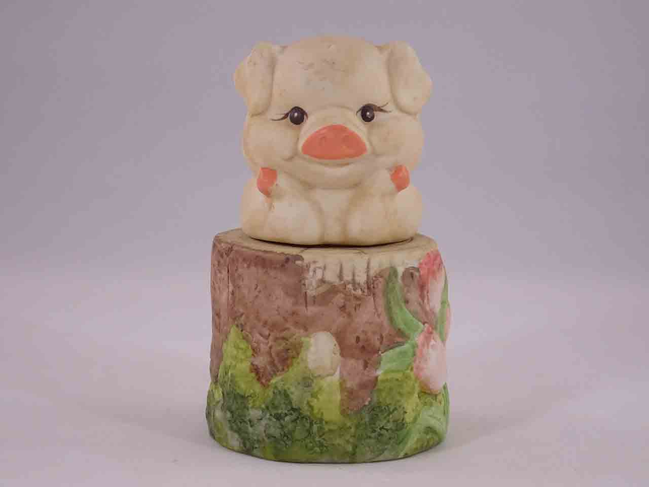 Animals on Tree Stumps Stacker Series Salt and Pepper Shakers - Pig