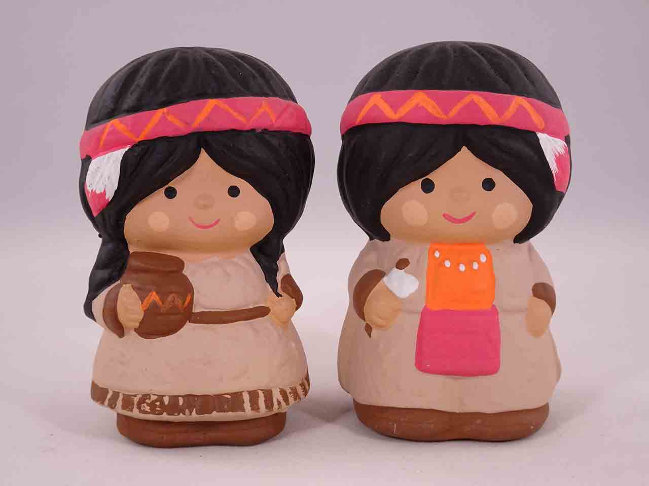 Gibson Greeting Cards Salt and Pepper Friends - Native Americans salt and pepper shakers