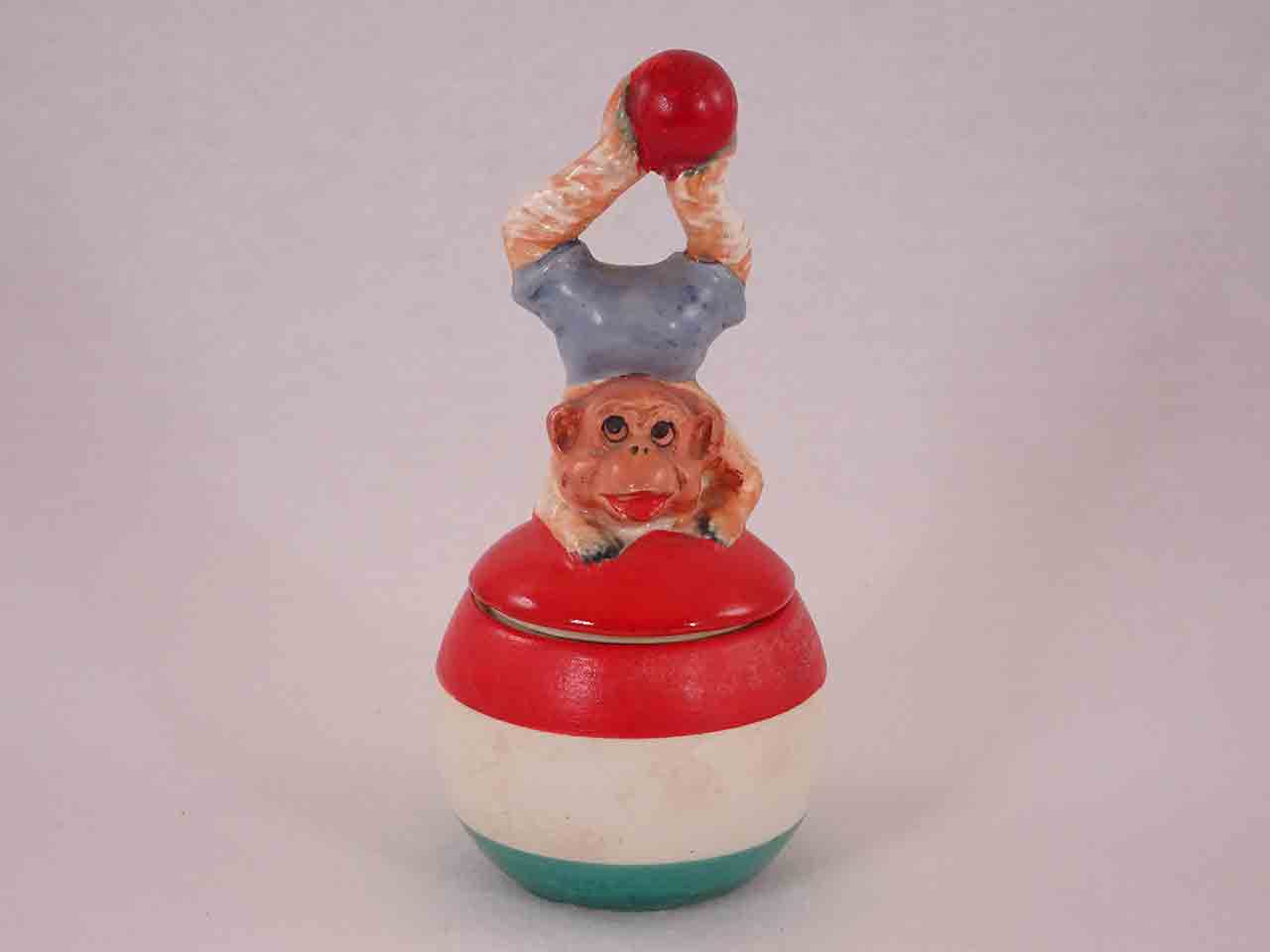 Circus Animals Balancing on Circus Balls salt and pepper shakers - monkey