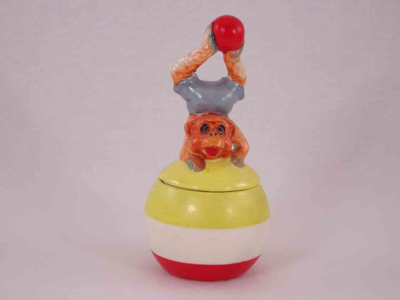 Circus Animals Balancing on Circus Balls salt and pepper shakers - monkey