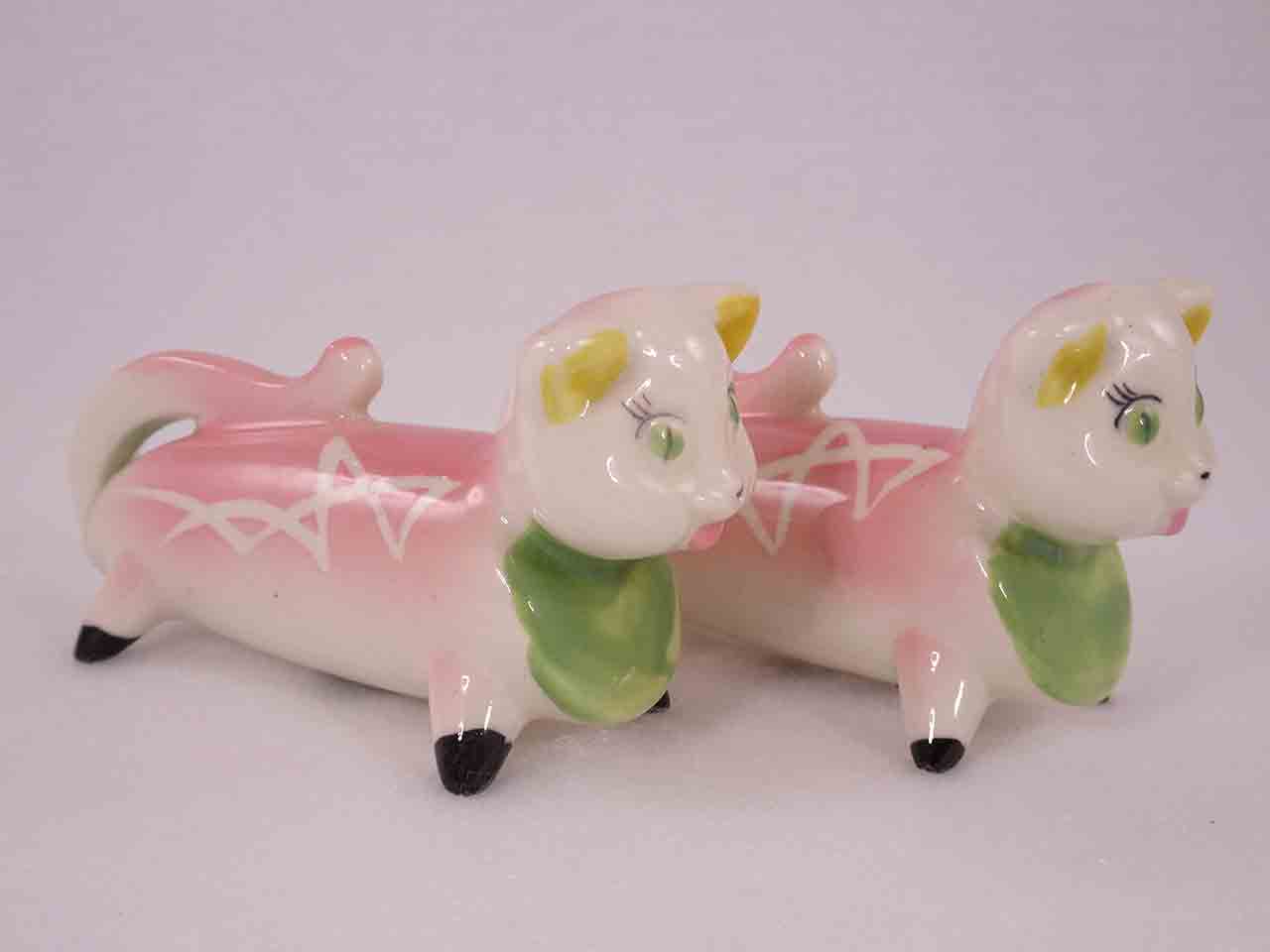 Longer Animals with White Squiggly Lines salt and pepper shakers - cats