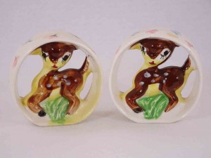 Deer in circles salt and pepper shakers