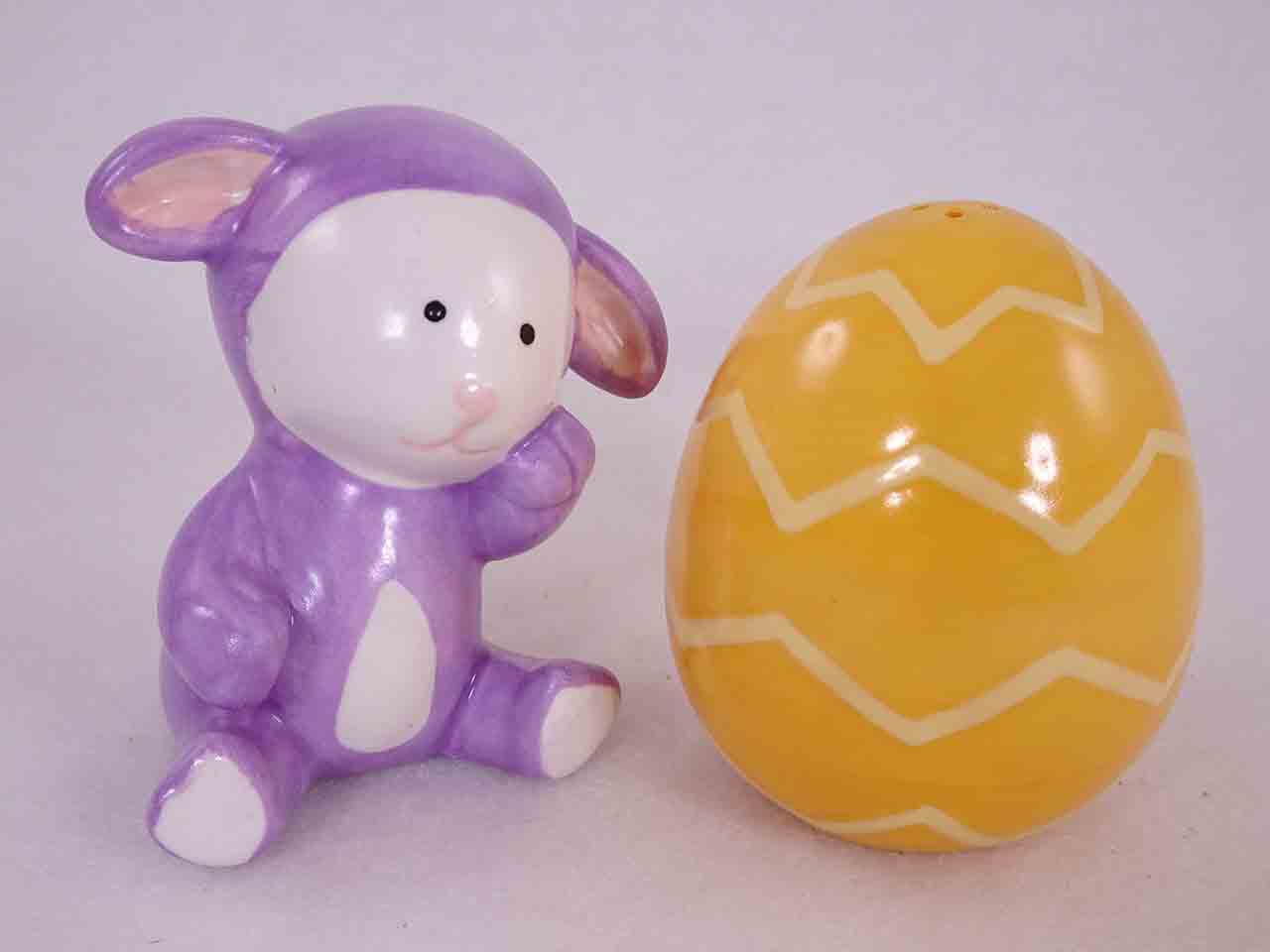 Russ Easter salt and pepper shakers - various animals with Easter eggs - lamb / sheep