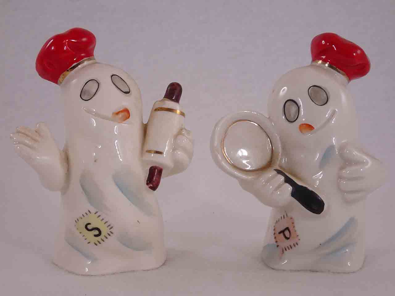 Halloween vintage Japan ghosts in kitchen salt and pepper shakers