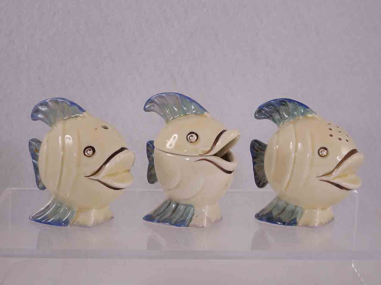 Fish condiment made by Wilkinson from England salt and pepper shakers and condiment