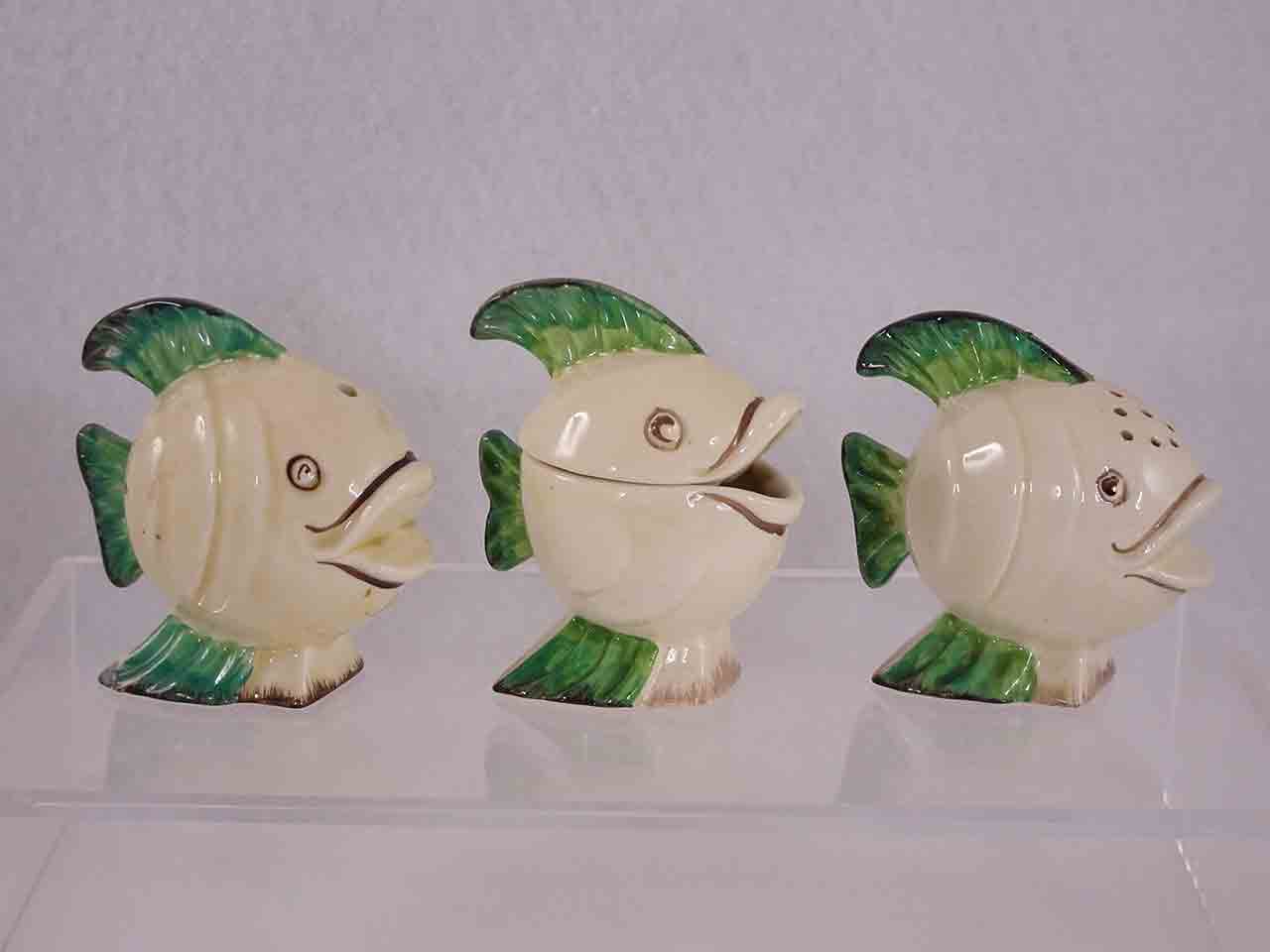 Fish condiment made by Wilkinson from England salt and pepper shakers and condiment