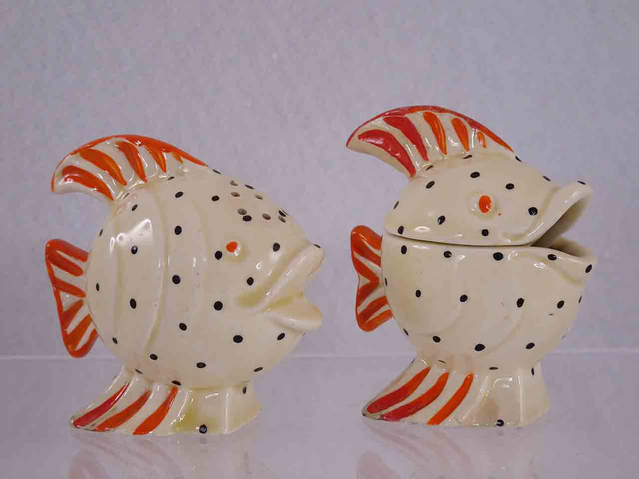 Fish condiment made by Wilkinson from England salt and pepper shakers and condiment