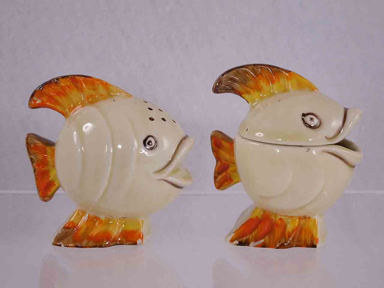 Fish condiment made by Wilkinson from England salt and pepper shakers and condiment