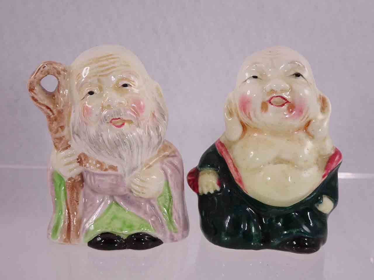 Little Asian people salt and pepper shakers