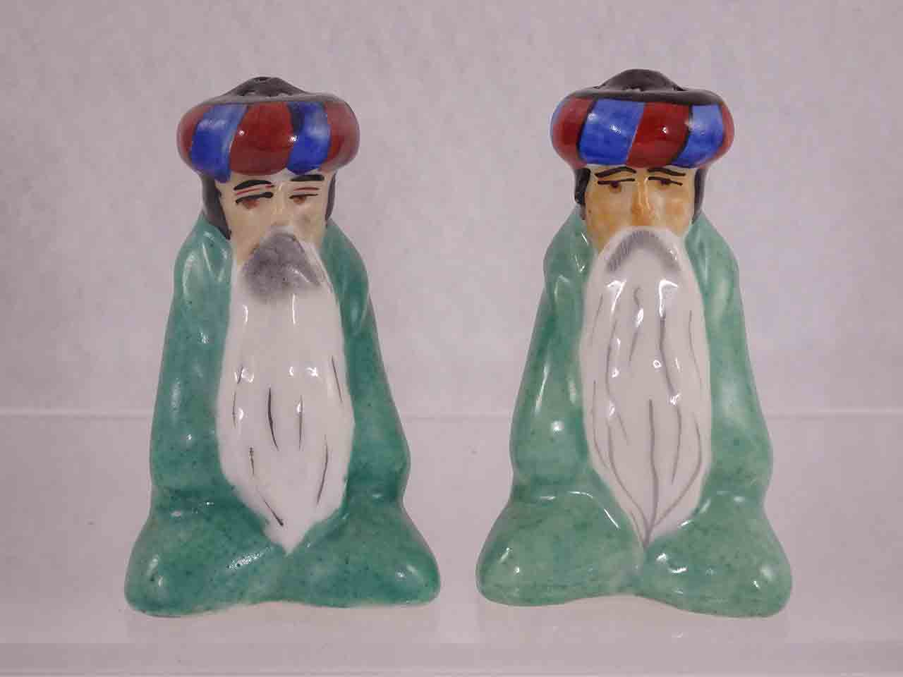 Lusterware Middle Eastern / Arab men from France salt and pepper shakers