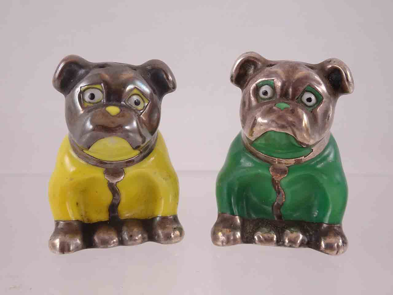 Silverclad Goebel bulldogs salt and pepper shakers