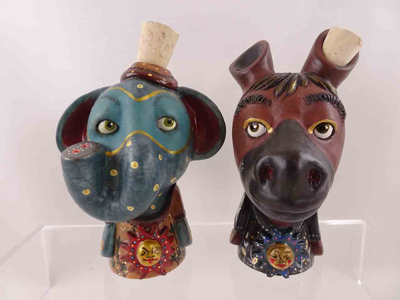 Diana Farfan Peace Makers salt and pepper shakers - elephant and donkey