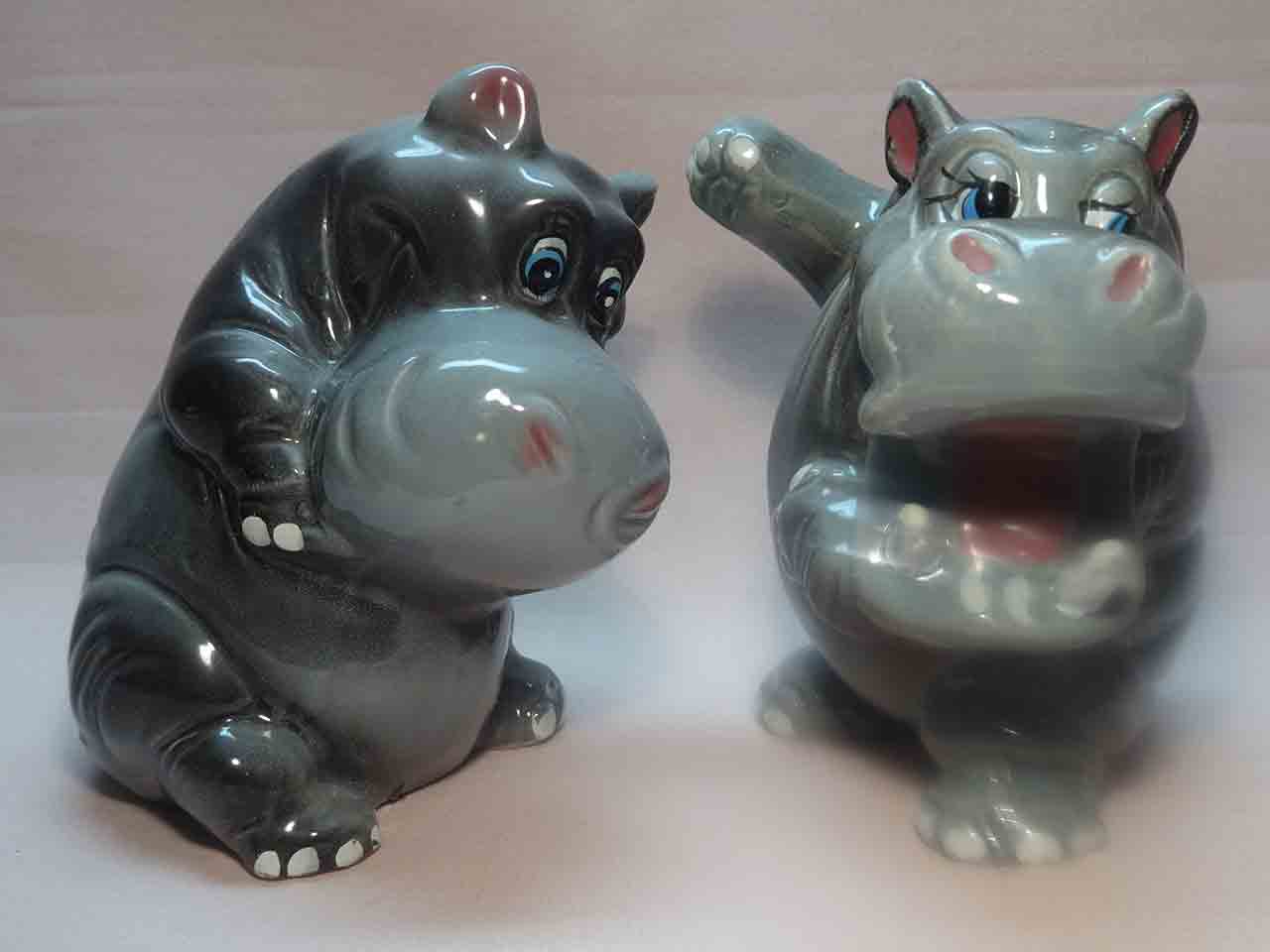 Kreiss animals salt and pepper shakers - large hippos