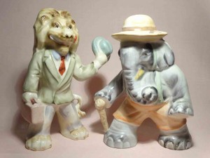 Ardalt elephant and lion salt and pepper shakers