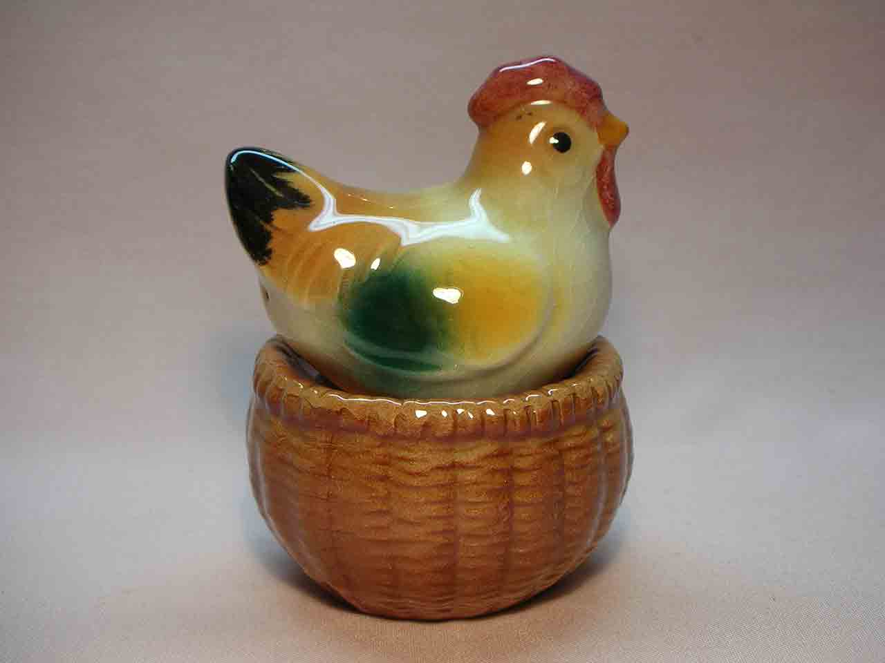 Goebel stacking hen on basket salt and pepper shakers