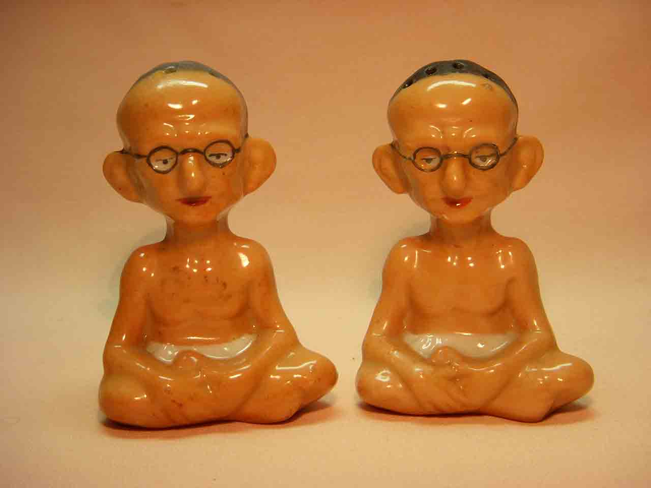 Gandhi salt and pepper shakers - made in Germany