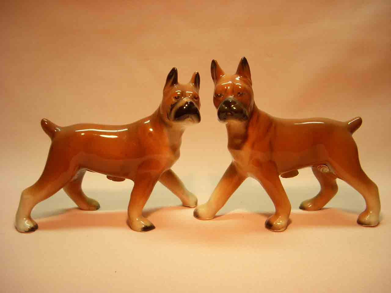 Relco Japan realistic dog breed series of salt and pepper shakers - Boxers