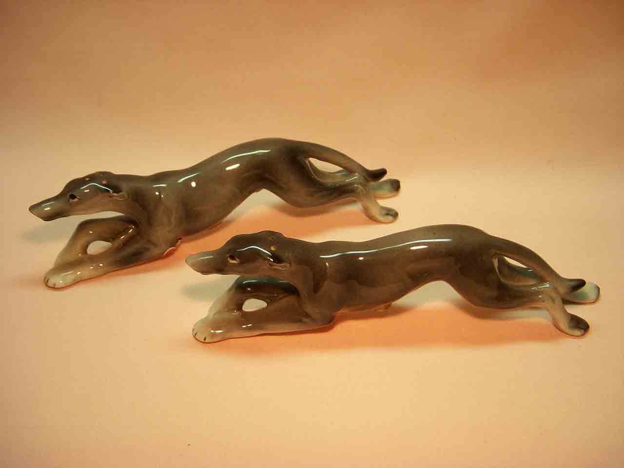 Relco Japan realistic dog breed series of salt and pepper shakers - greyhounds