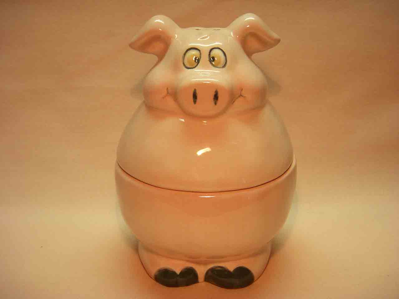 Ganz fat two piece animal stacker series of salt and pepper shakers - pig