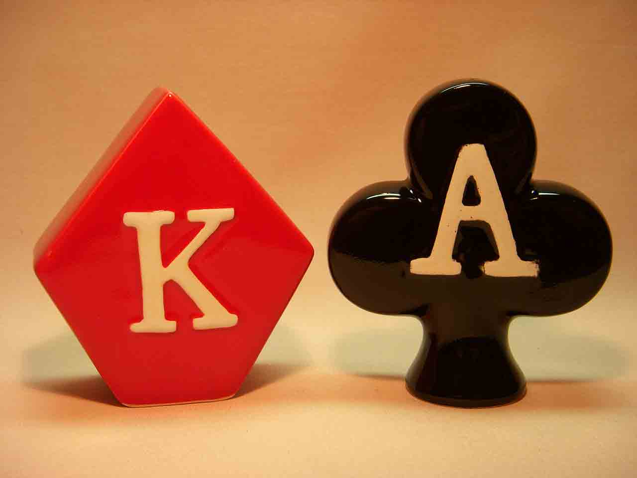 Ace of Clubs & King of Diamonds salt and pepper shakers