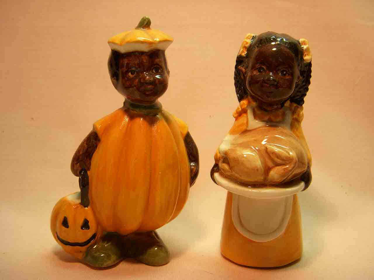 Black children of the month by Linda Sexton salt and pepper shakers - October and November