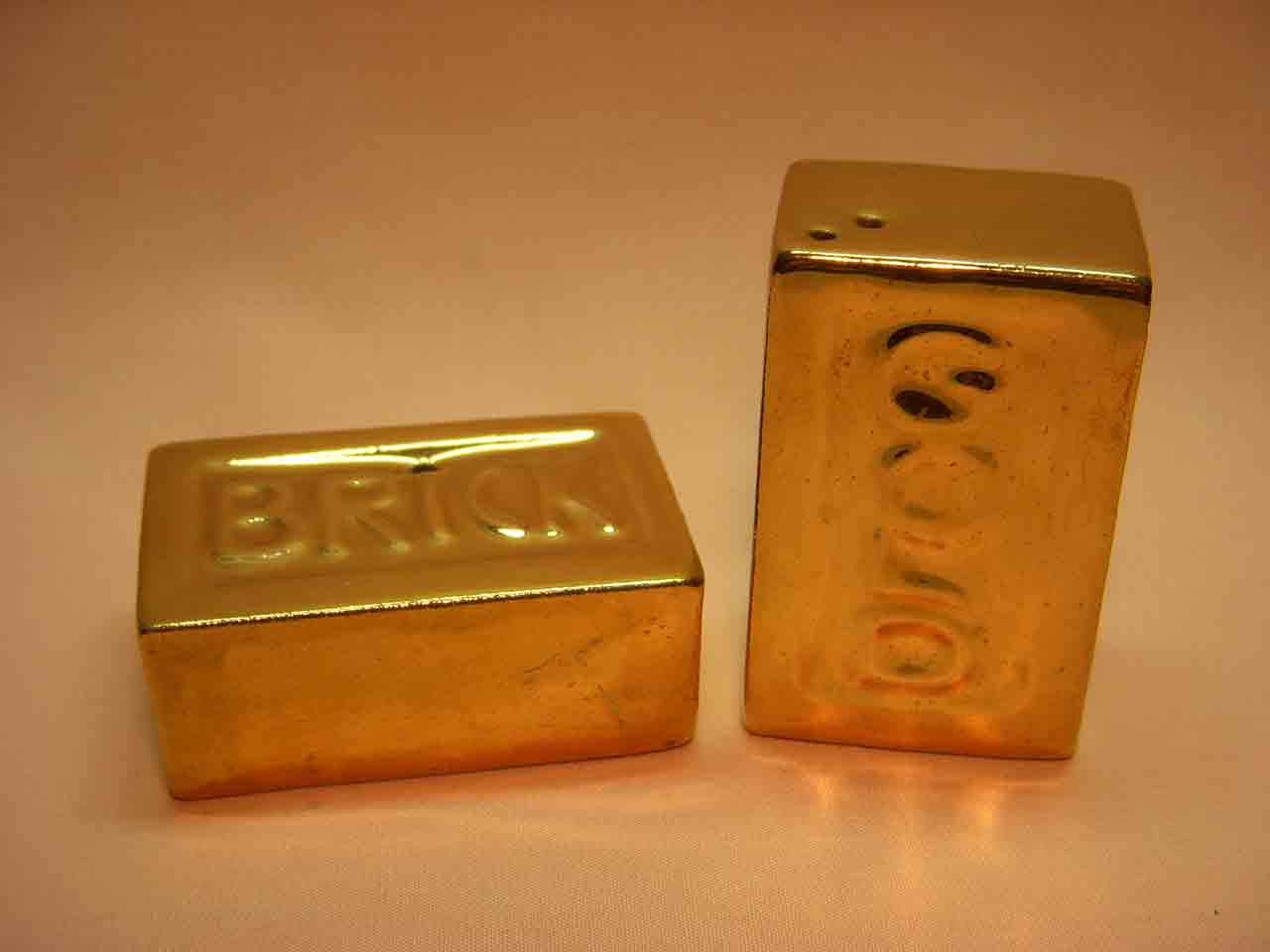 Vallona Starr gold bricks salt and pepper shakers