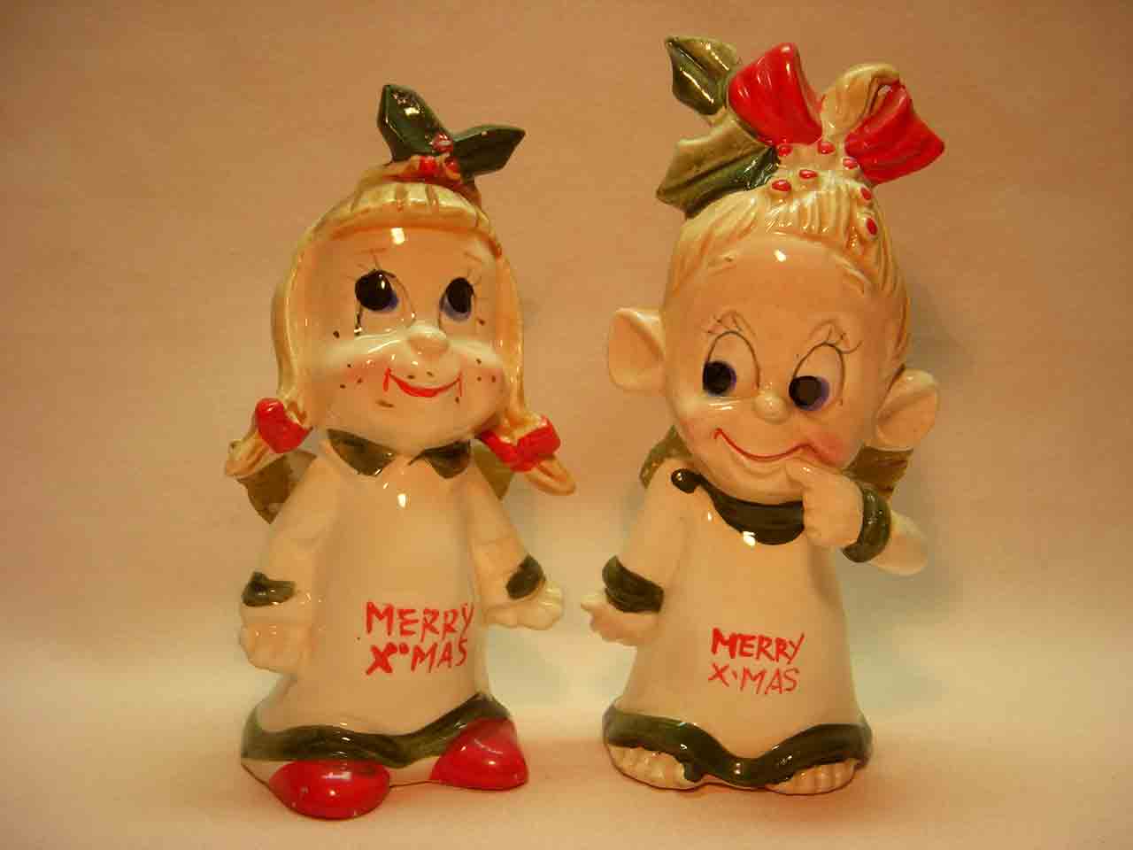 Kreiss Christmas kids salt and pepper shakers