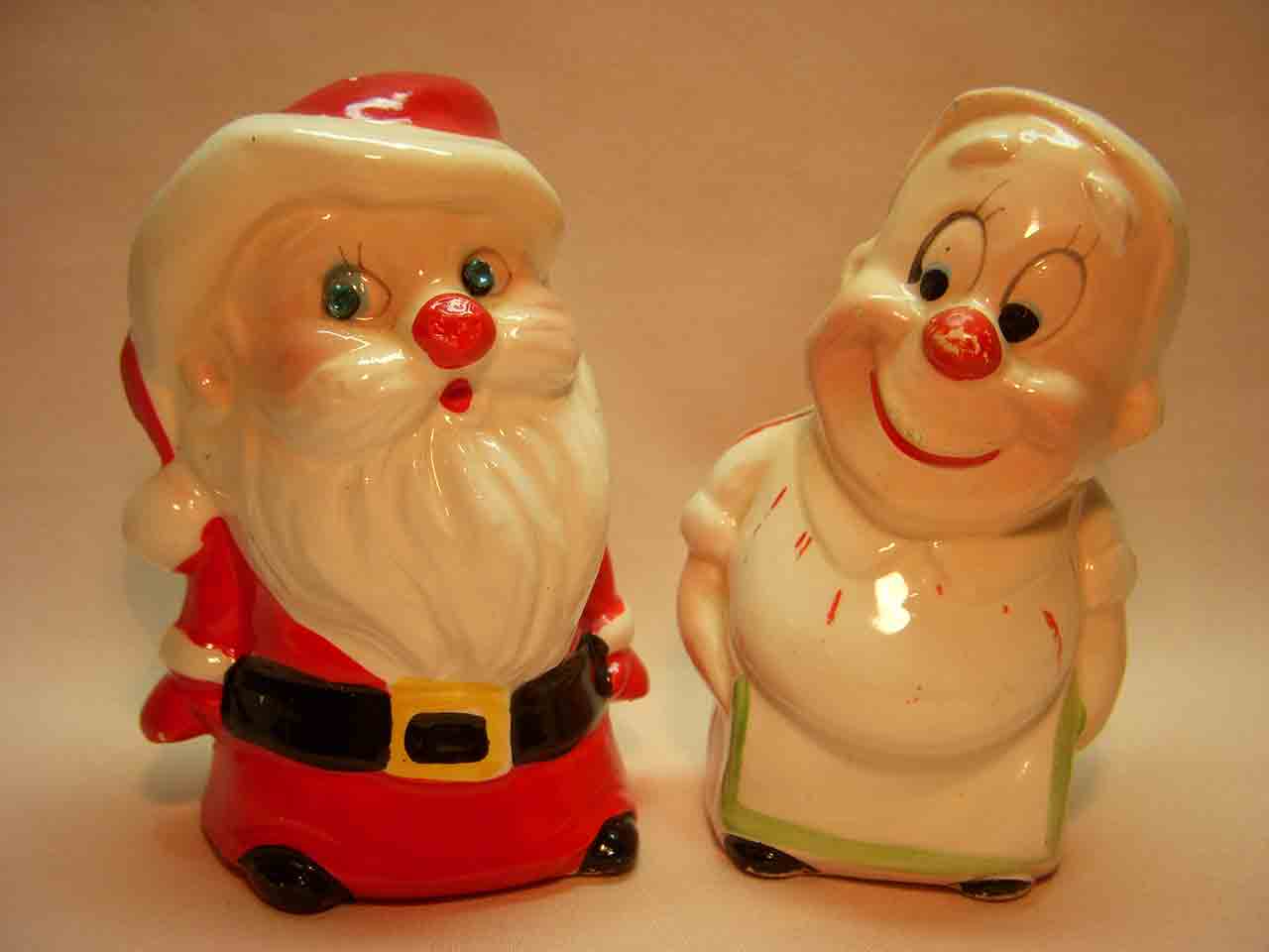 Kreiss Christmas Santa Claus and Mrs. Claus salt and pepper shakers