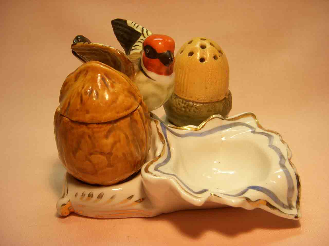 Conta and Boehme Germany bird condiment set with pepper shaker and open salt