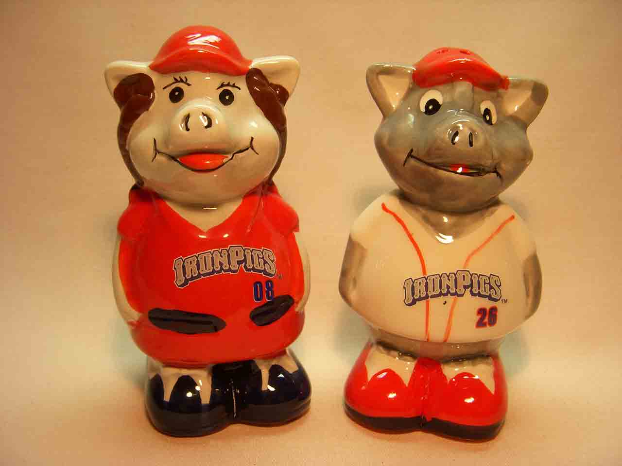 Lehigh-Valley Ironpigs mascots salt and pepper shakers